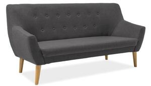 Háromszemélyes kanapé, sötétszürke/bükk, AMBER