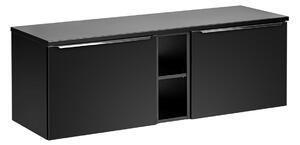 Fürdőszoba szekrény felsővel SANTA FE Fekete D140/1 | 140 cm