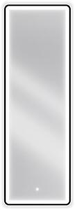 Mexen Coro 50 x 150 cm-es, LED 6000K, páramentes, fekete keretes fürdőszobai tükör - 9817-050-150-611-70
