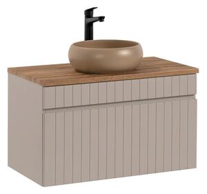 Fürdőszoba szekrény mosdóval és tetővel ICONIC Cashmere DU80/1 | 80 cm