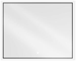 Mexen Erma megvilágított fürdőszobai tükör 100 x 80 cm, LED 6000K, párásodásmentes, fekete keret - 9814-100-080-611-70