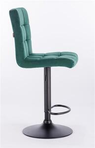 HR7009 Sötétzöld modern velúr szék fekete lábbal