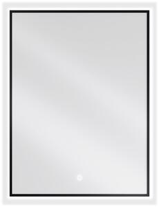 Mexen Erma világító fürdőszobai tükör 60 x 80 cm, LED 6000K, páramentes, fekete keret - 9814-060-080-611-70