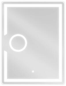 Mexen Onyx világított fürdőszobai tükör kozmetikai tükörrel 60 x 80 cm, LED 6000K, páramentesítő