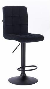HR7009 Fekete modern velúr szék fekete lábbal