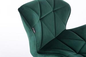 HR111CROSS Sötétzöld modern velúr szék