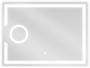 Mexen Onyx világított fürdőszobai tükör kozmetikai tükörrel 80 x 60 cm, LED 6000K, páramentesítő