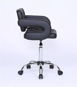 HC8403K Fekete modern műbőr szék krómozott lábbal
