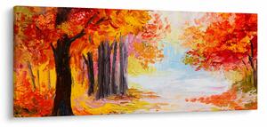 Kép - olajfestmény, színes ősz (120x50 cm)