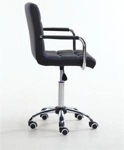 HC1015KP Fekete modern műbőr szék krómozott lábbal