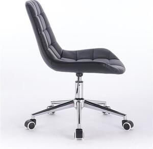 HR590K Fekete modern műbőr szék krómozott lábbal