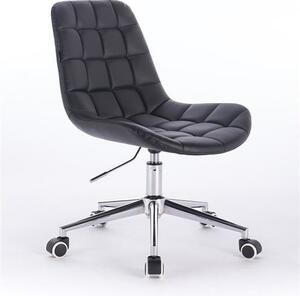HR590K Fekete modern műbőr szék krómozott lábbal