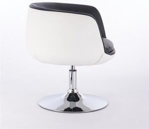 HC333N Fekete-Fehér modern szék krómozott lábbal