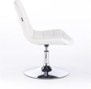 HR590N Fehér modern műbőr szék krómozott lábbal