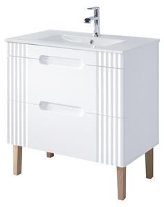 Fürdőszoba szekrény mosdóval FIJI White U80/1 | 80 cm