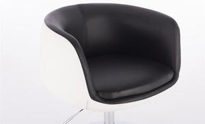 HC333K Fekete-Fehér modern szék krómozott lábbal