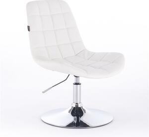 HR590N Fehér modern műbőr szék krómozott lábbal