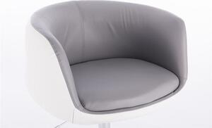 HC333N Szürke-Fehér modern szék krómozott lábbal