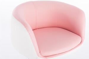 HC333K Rózsaszín-Fehér modern szék krómozott lábbal