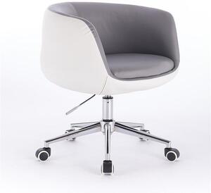 HC333K Szürke-Fehér modern szék krómozott lábbal