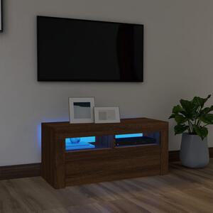 VidaXL barna tölgyszínű TV-szekrény LED-világítással 90 x 35 x 40 cm