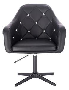 HC830 Fekete modern műbőr szék fekete lábbal