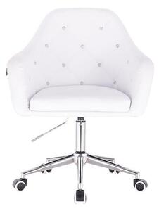 HC830K Fehér modern műbőr szék krómozott lábbal