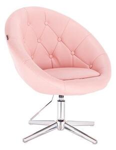 HC8516CROSS Rózsaszín modern műbőr szék krómozott lábbal