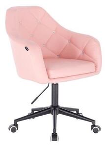 HC830K Rózsaszín modern műbőr szék fekete lábbal