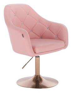 HC830N Rózsaszín modern műbőr szék arany lábbal
