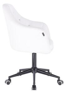 HC830K Fehér modern műbőr szék fekete lábbal