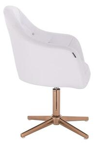 HC830CROSS Fehér modern műbőr szék arany lábbal