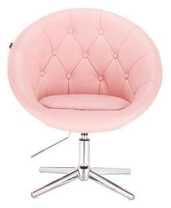 HC8516CROSS Rózsaszín modern műbőr szék krómozott lábbal