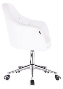HC830K Fehér modern műbőr szék krómozott lábbal