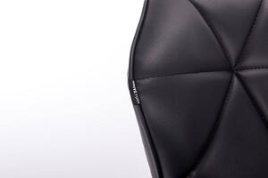 HR111CROSS Fekete modern műbőr szék krómozott lábbal