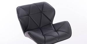 HC111W Fekete modern műbőr szék arany lábbal