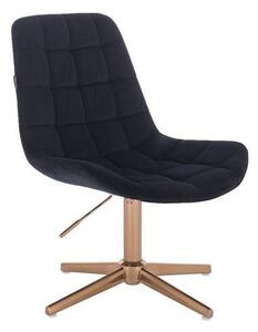 HR590CROSS Fekete modern velúr szék arany lábbal