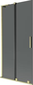 Mexen Velar L 2-szárnyú zuhanyfal 95 x 150 cm, grafit, arany, kefe - 896-095-003-41-55