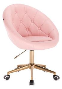 HC8516K Rózsaszín modern műbőr szék arany lábbal