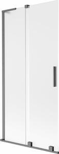 Mexen Velar L kádparaván 2-szárnyú toló 95 x 150 cm, zúzmara, gun gray kefélt - 896-095-003-31-66