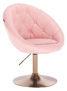 HC8516 Rózsaszín modern műbőr szék arany lábbal