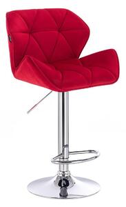 HR111W Vörös modern velúr szék krómozott lábbal