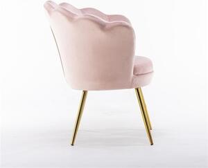 FREY Púderrózsaszín modern velúr szék arany lábbal