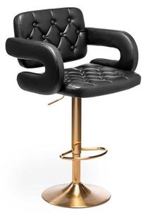 HR8403W Fekete modern műbőr szék arany lábbal