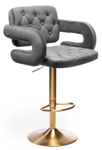 HR8403W Grafit modern velúr szék arany lábbal