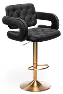 HR8403W Fekete modern velúr szék arany lábbal