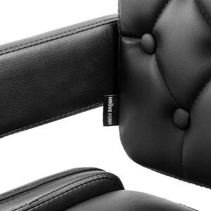 HR8403W Fekete modern műbőr szék arany lábbal