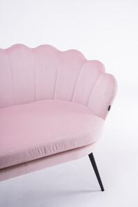 FREY Púderrózsaszín modern velúr kanapé fekete lábbal