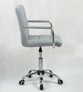 HC1015KP Szürke modern műbőr szék krómozott lábbal