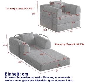 Gonew21 fotelágy, kinyitható, zöld zsenília, 94 cm
